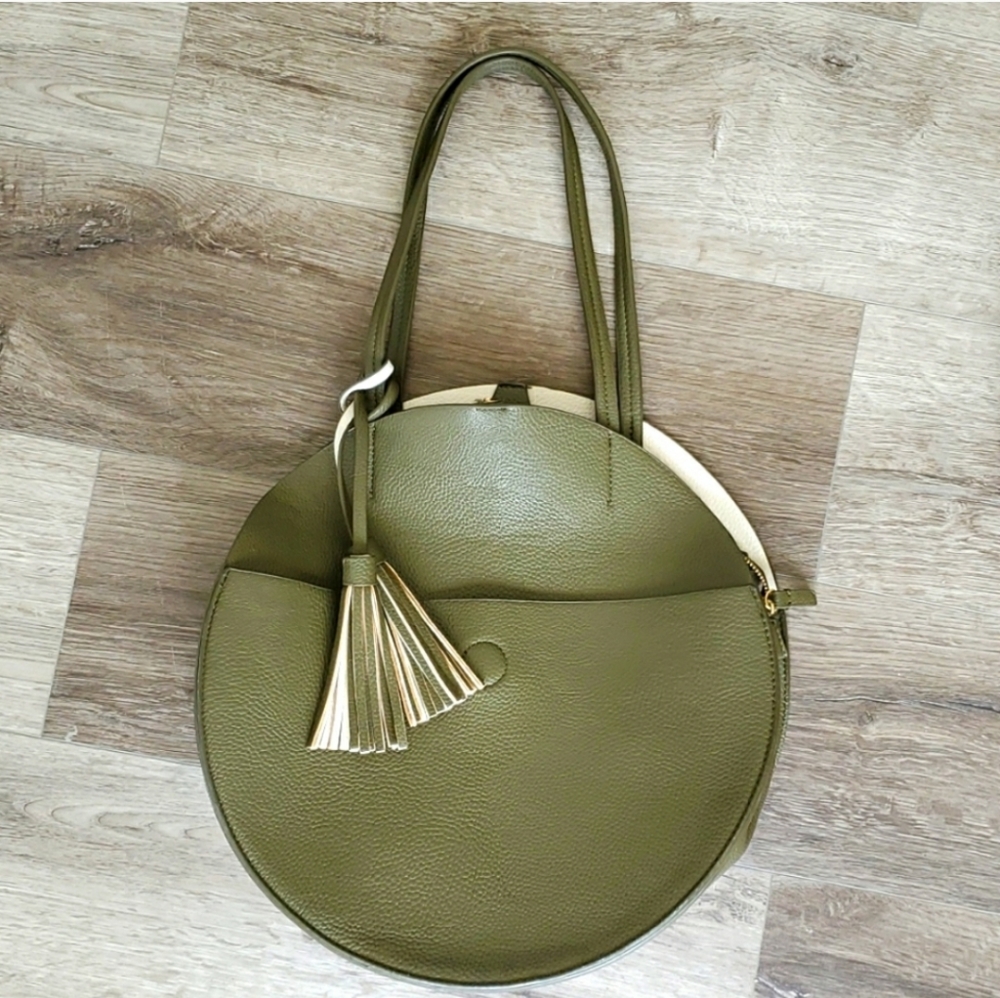 Anthropologie remi reid alison circle tote in green